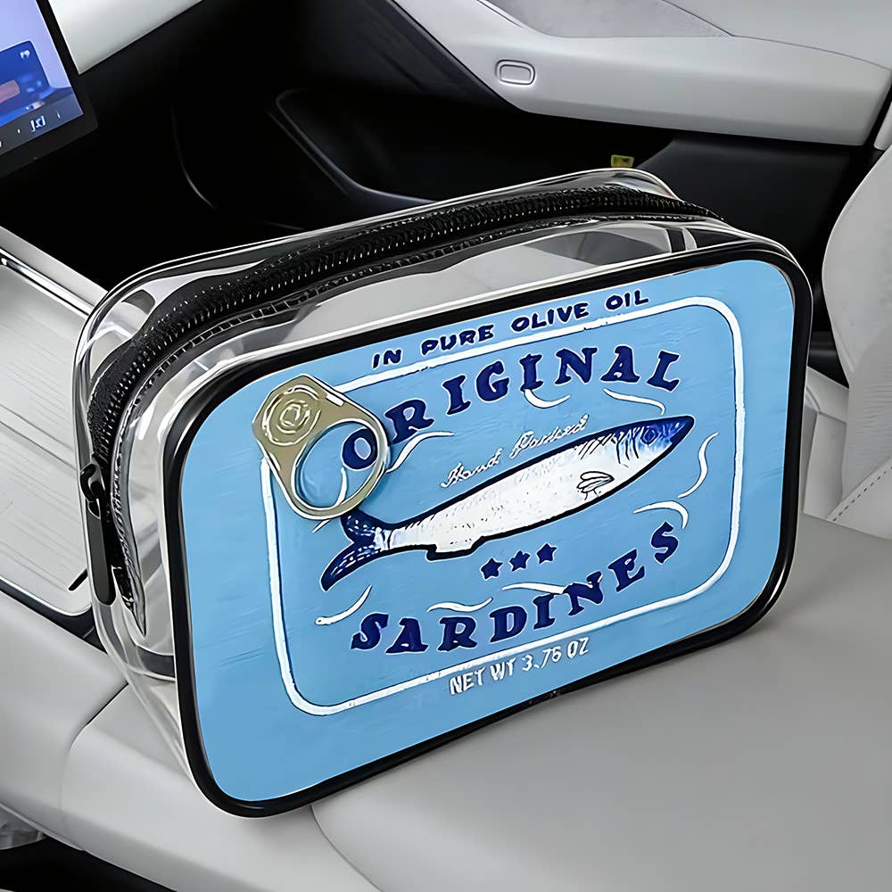 Sardine Can Print Clear PVC Cosmetic Bag