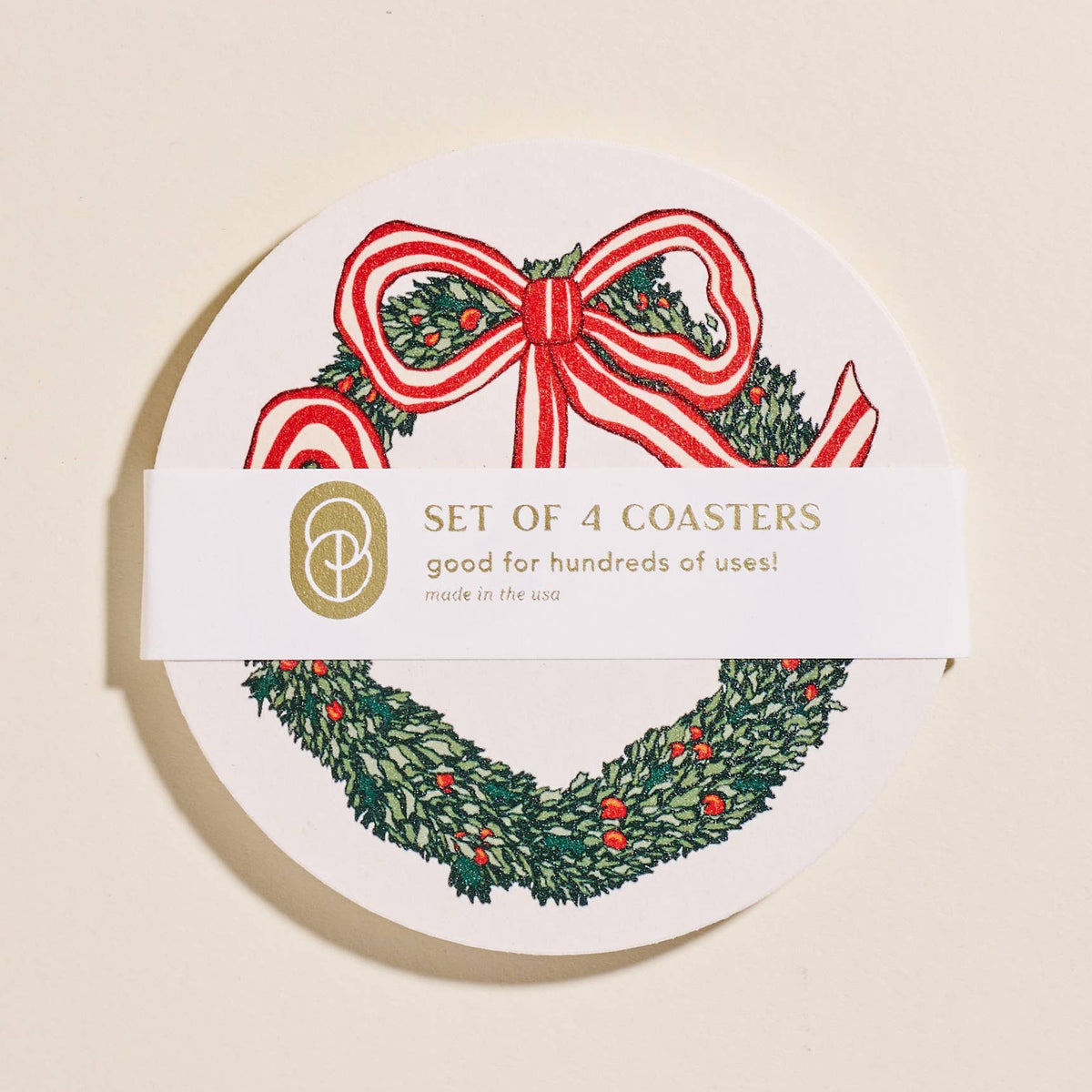 wreath on coaster