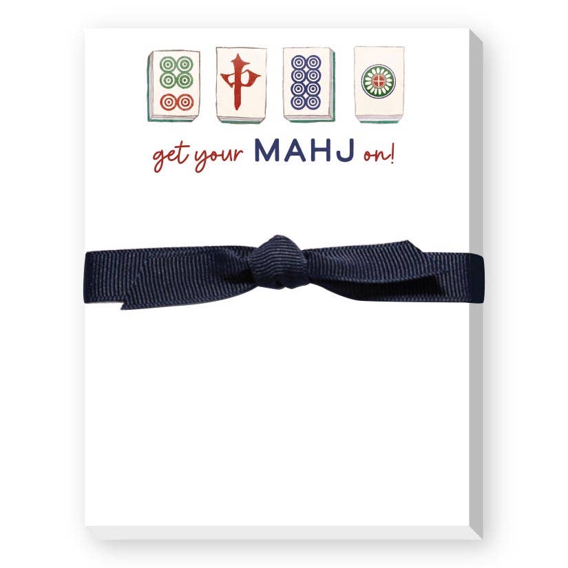 tiles on a mini notepad w ribbon