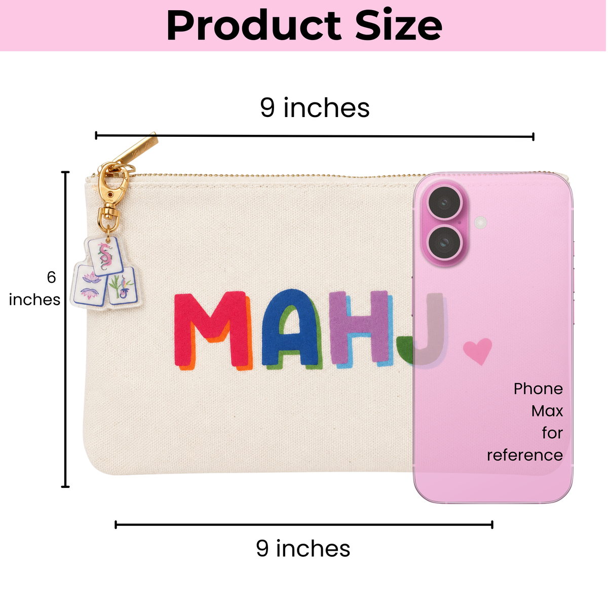 Mahjong bag w/ tile zipper