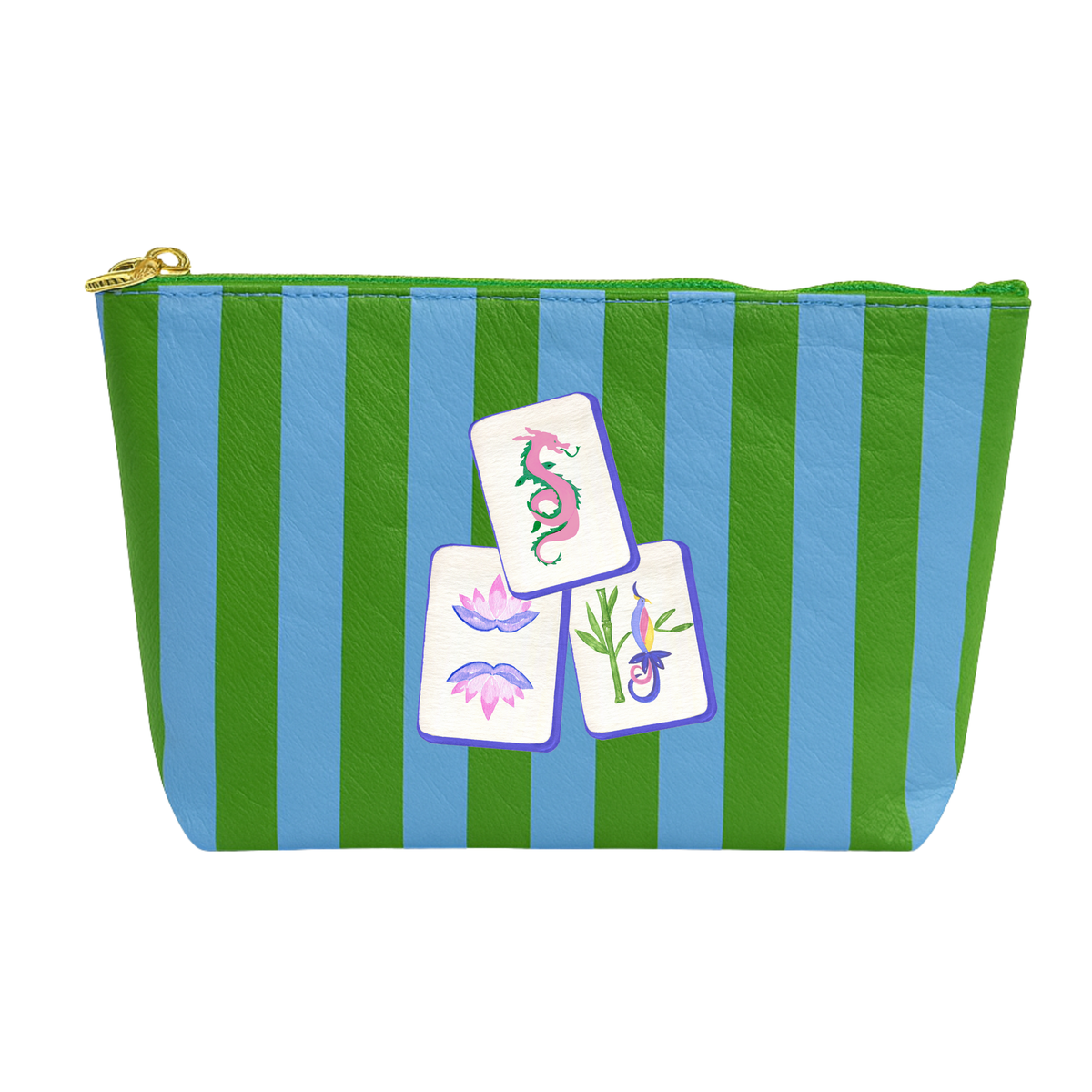 green and blue striped w tiles on it
