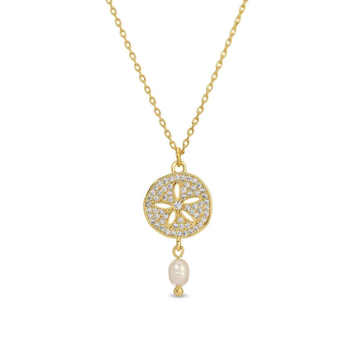 Sparkling Sand Dollar Pearl Necklace
