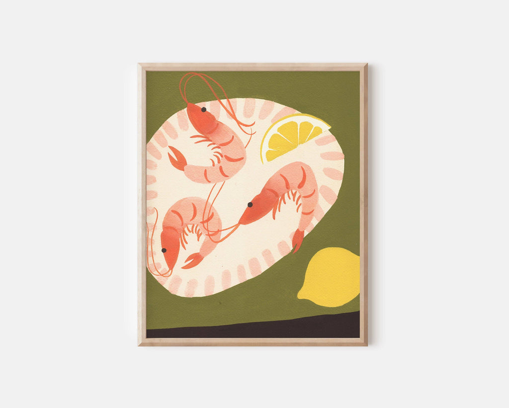 Shrimp and Lemons Print
