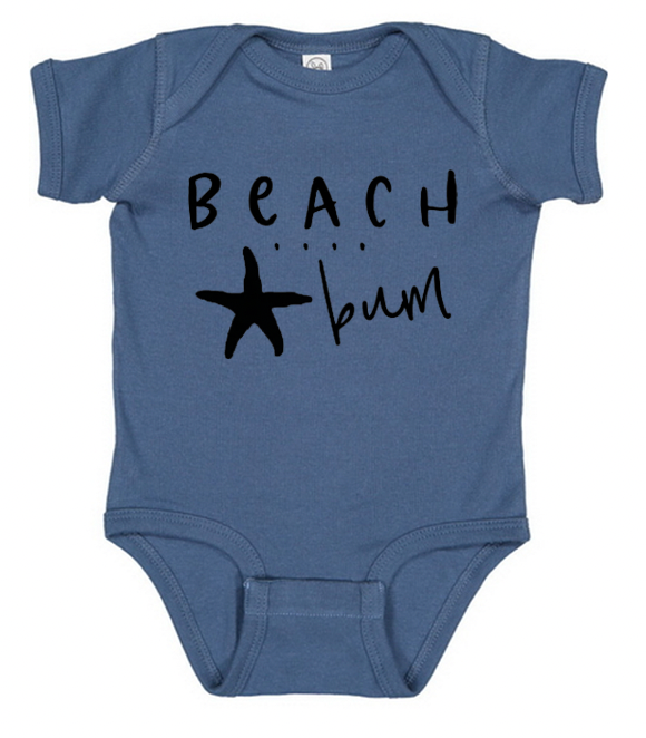 Beach Baby Cotton Bodysuit  - Beach Bum Graphic customizable