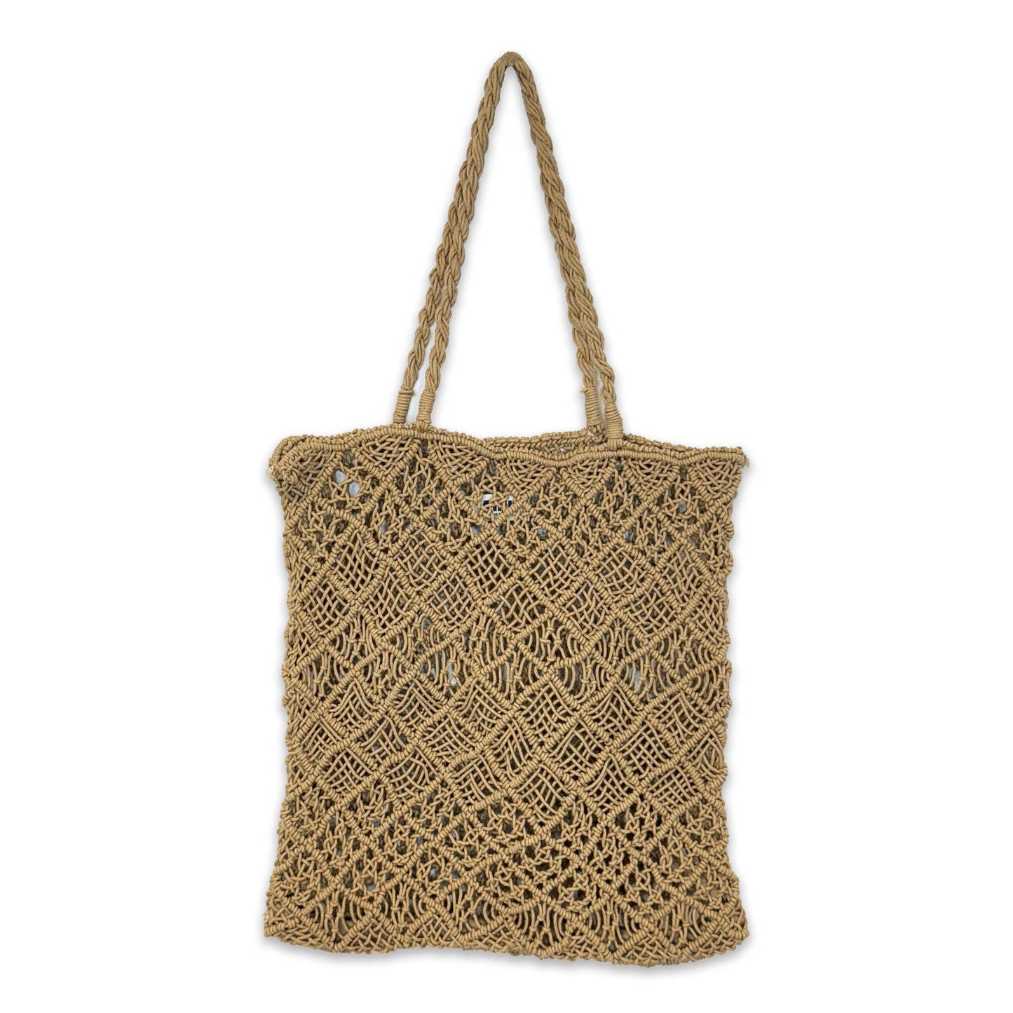 Woven Tan Macrame Bag