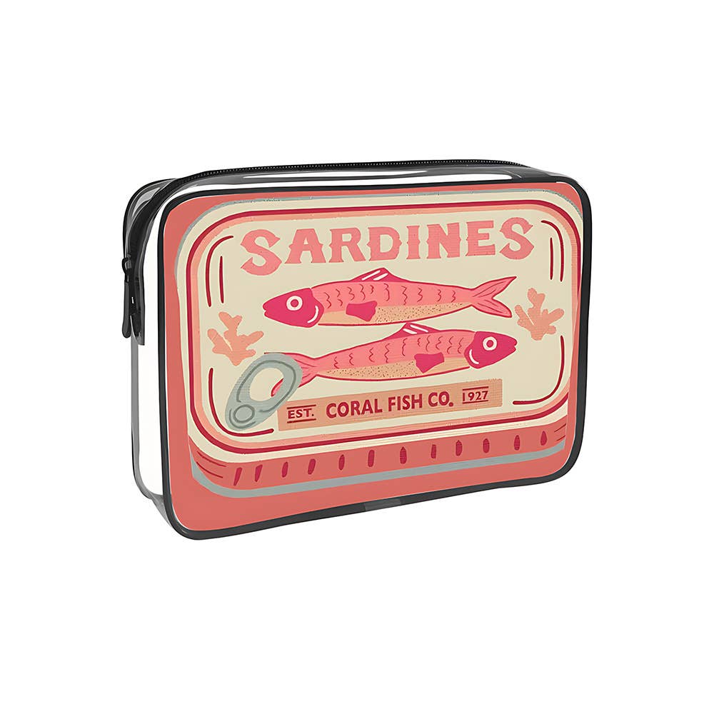 Sardine Can Print Clear PVC Cosmetic Bag