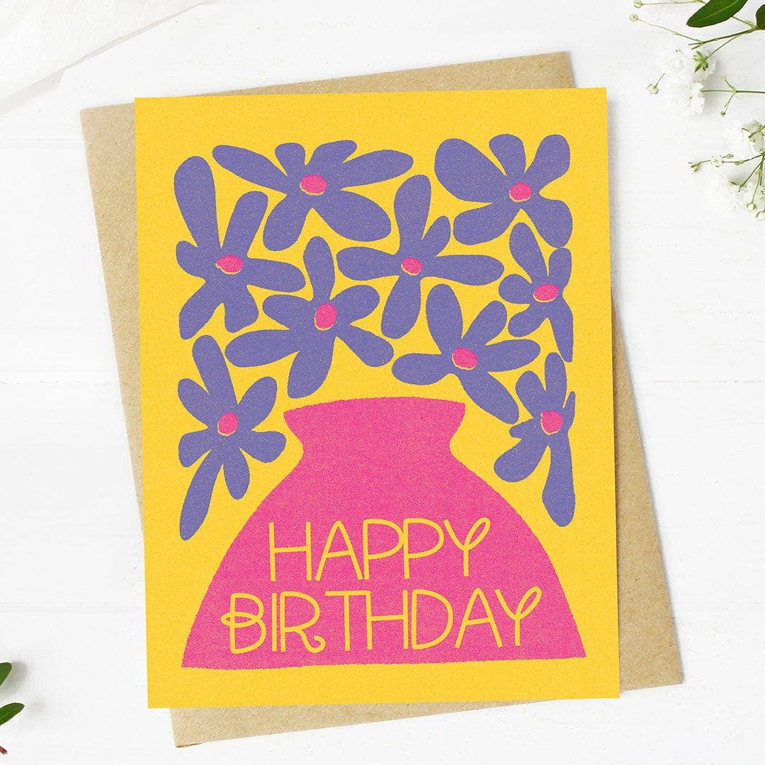 purple flowers card