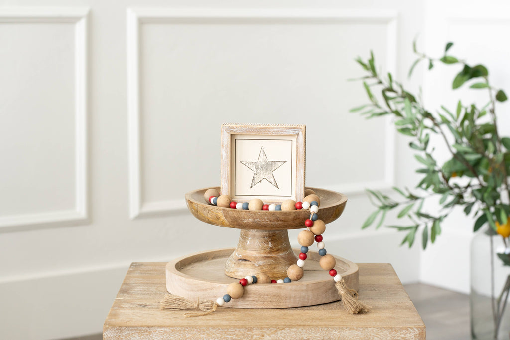 45181 - 5x5 rvs wood frame sign (STAR/LEMON)  Americana