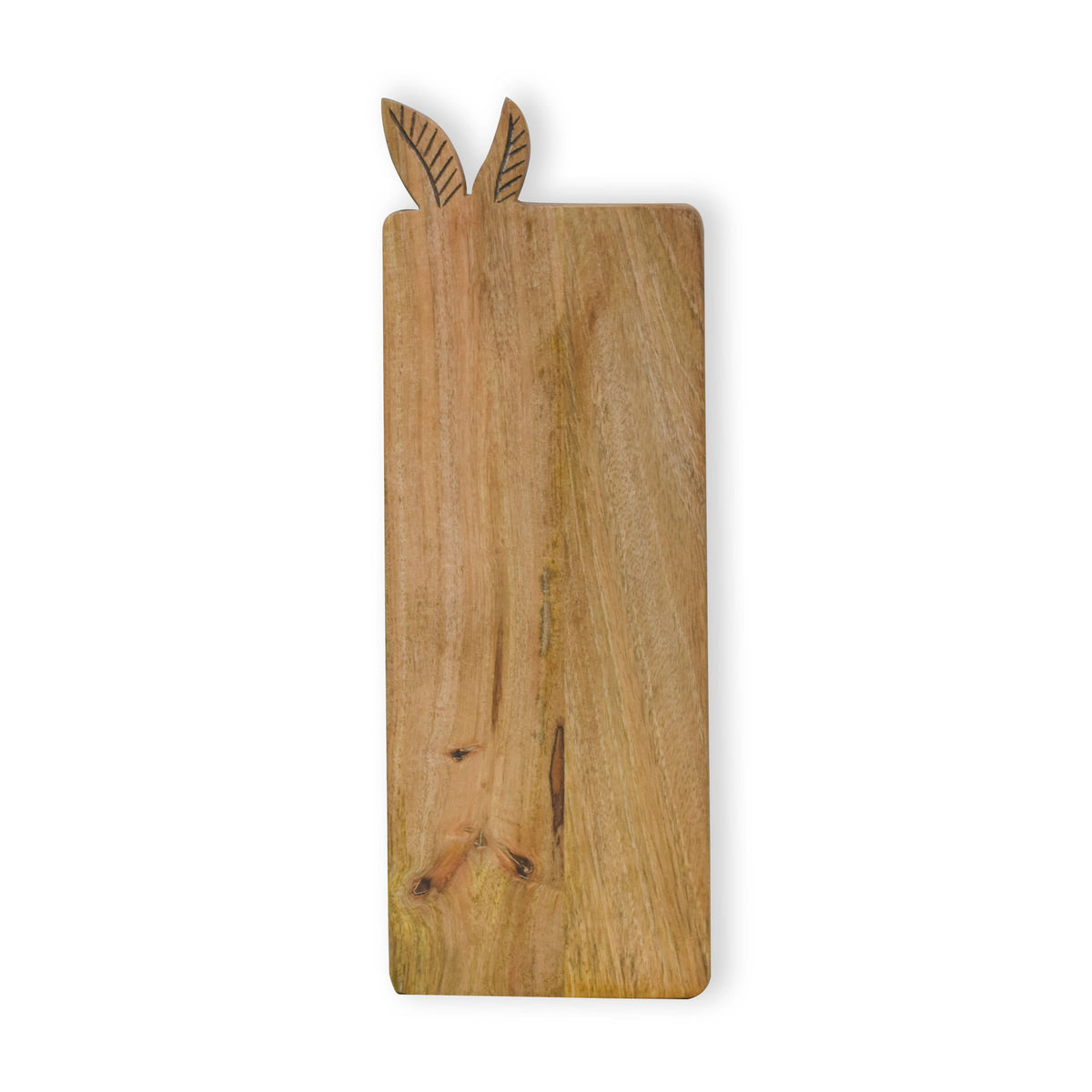 leaf on top of mango wood board