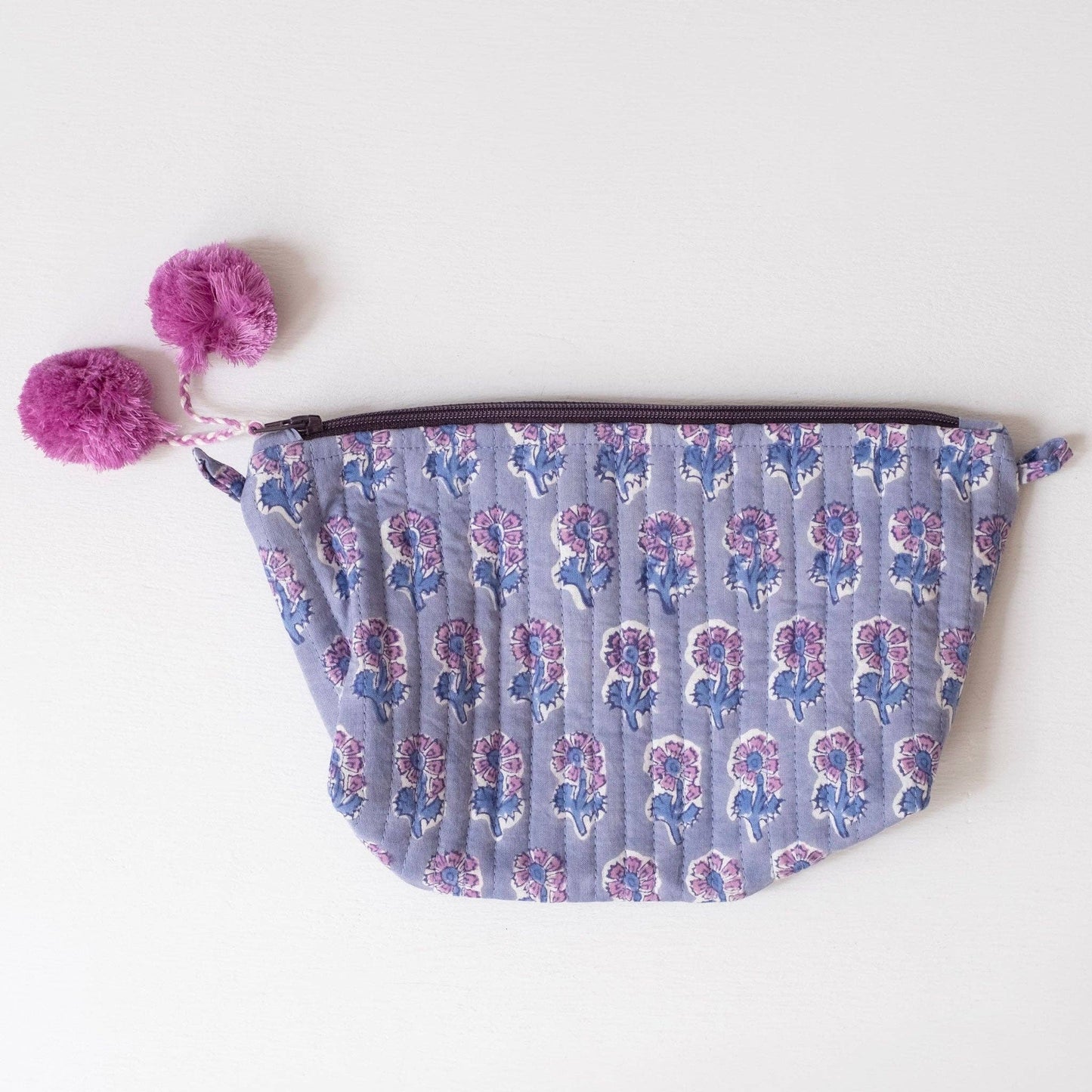 Malin Periwinkle Block Printed Makeup Pouch