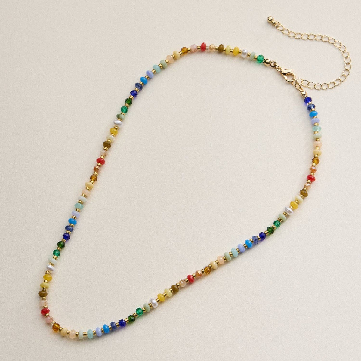 multi color seed bead necklace 