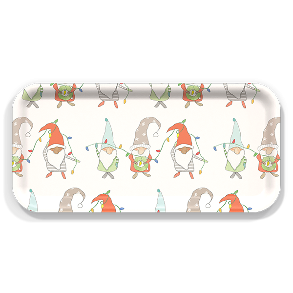 xmas gnomes w lights on tray