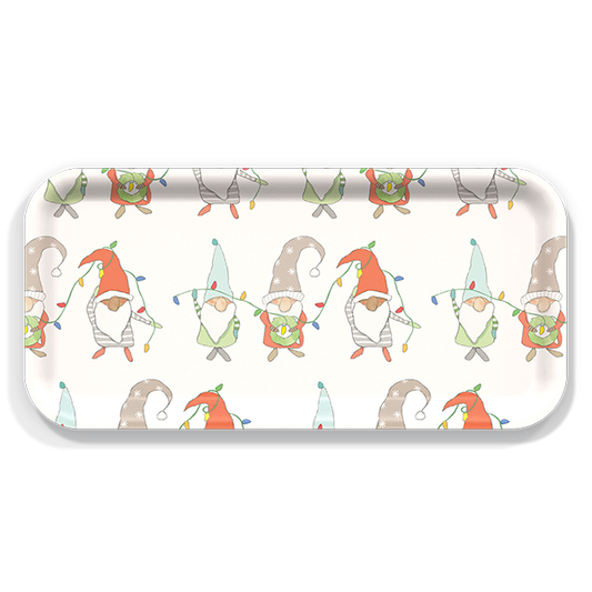 xmas gnomes w lights on tray