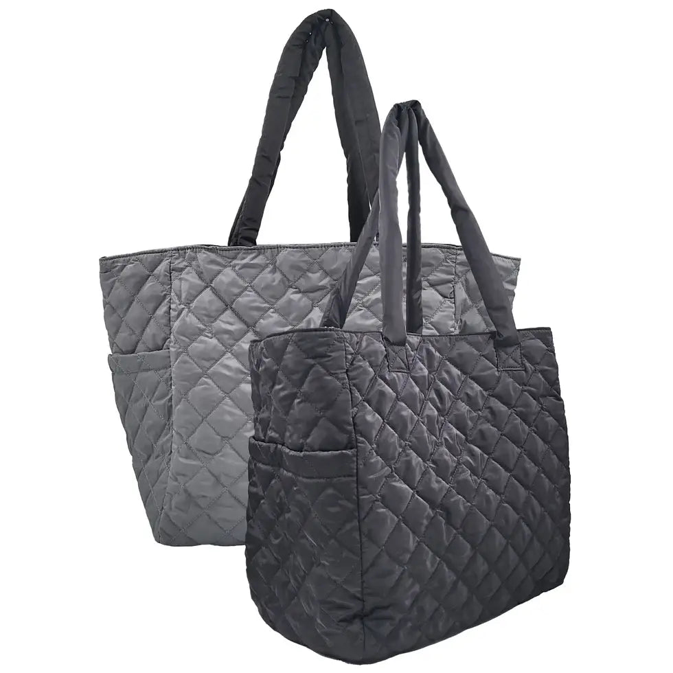 Large Reversible Nylon Tote- Multiple Colors