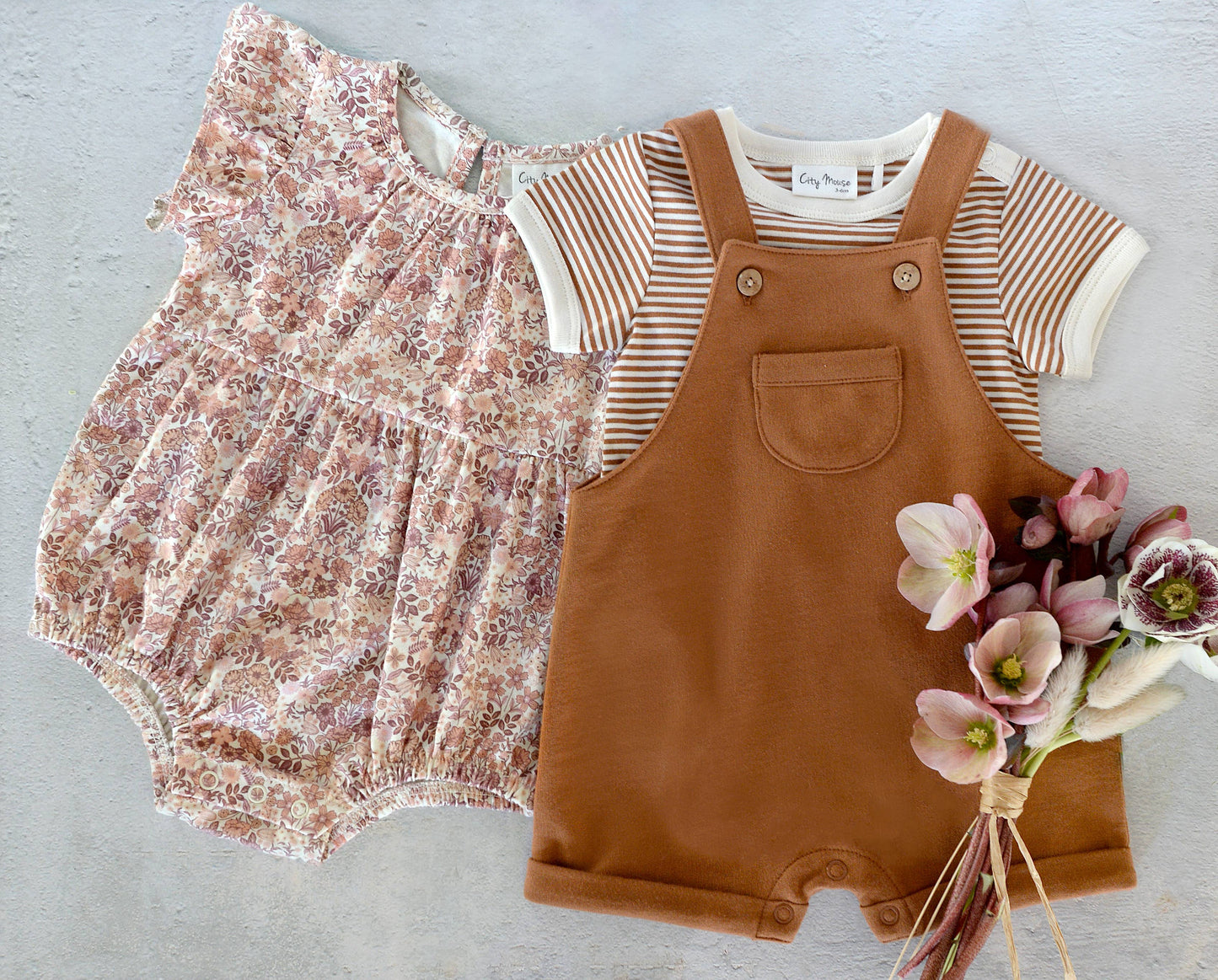 Baby Bouquet Flutter Sleeve Short Romper