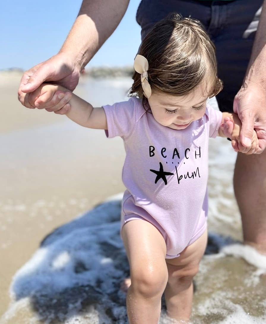 Beach Baby Cotton Bodysuit  - Beach Bum Graphic customizable
