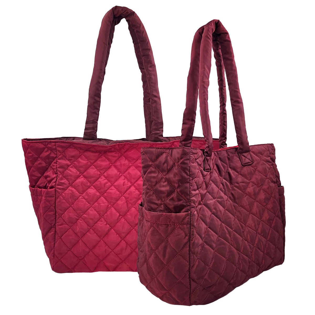 Large Reversible Nylon Tote- Multiple Colors