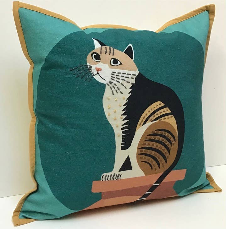 Cat Applique Pillow