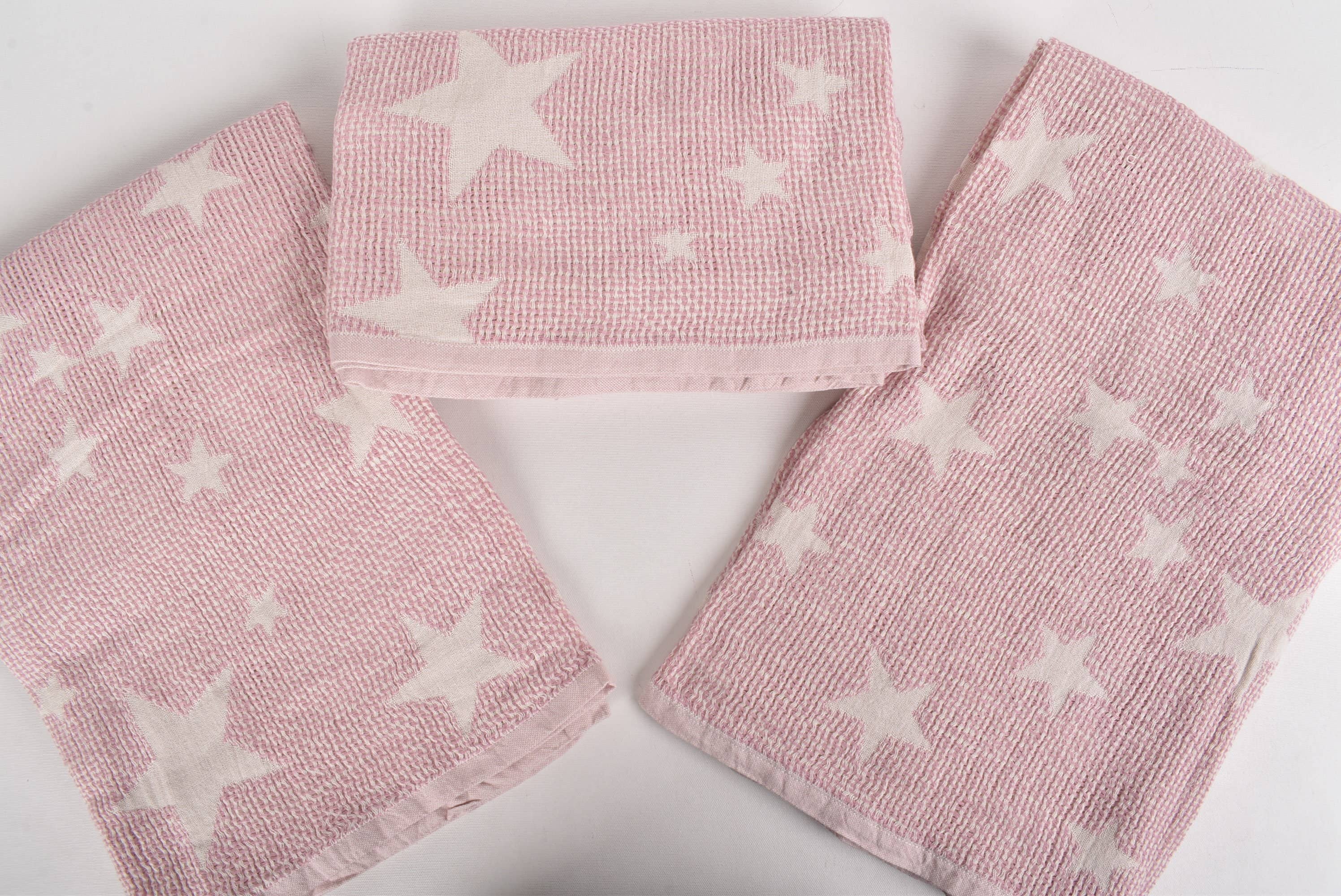 Baby Blanket, Cozy Turkish Throw Blanket, Pink Baby Throw