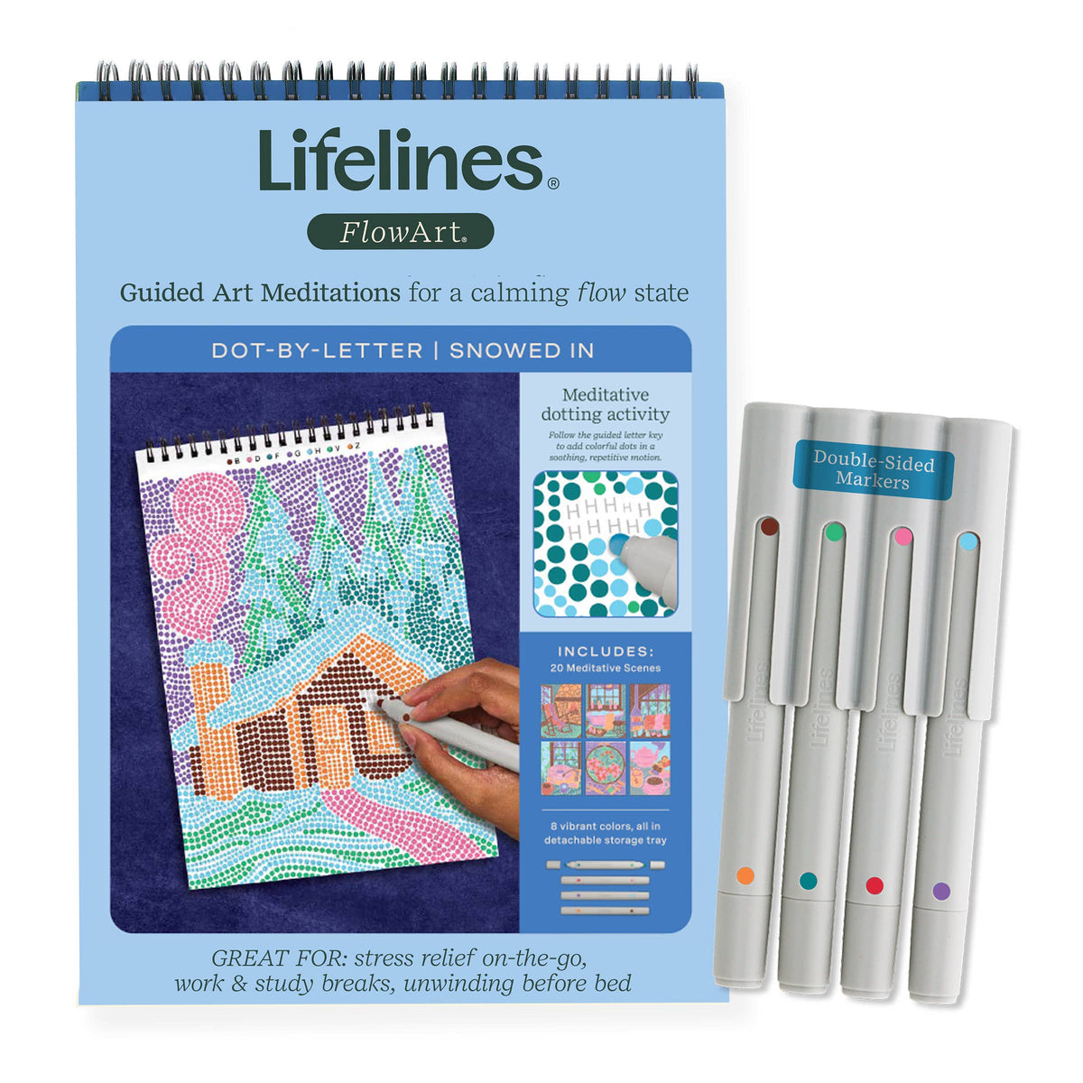 dot by letter book and markers