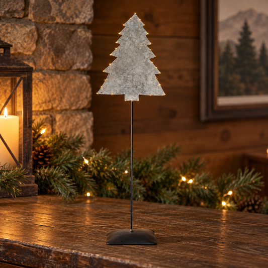 metal xmas tree on stand