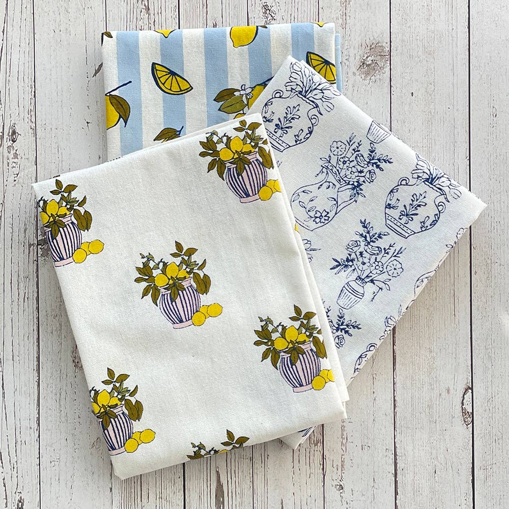 Lemon Flour Sack Kitchen Towel Set