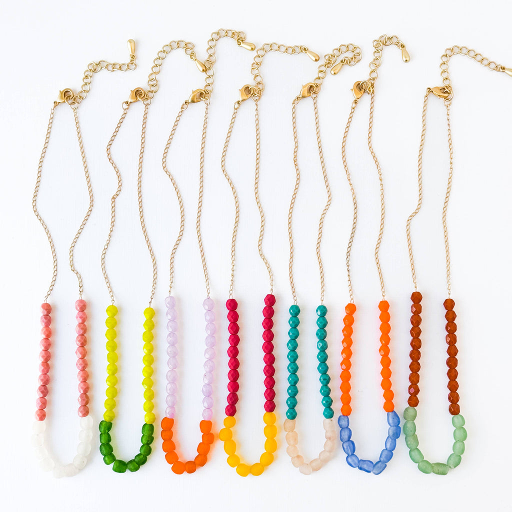 Recycled African Glass And Mixed Bead Necklace