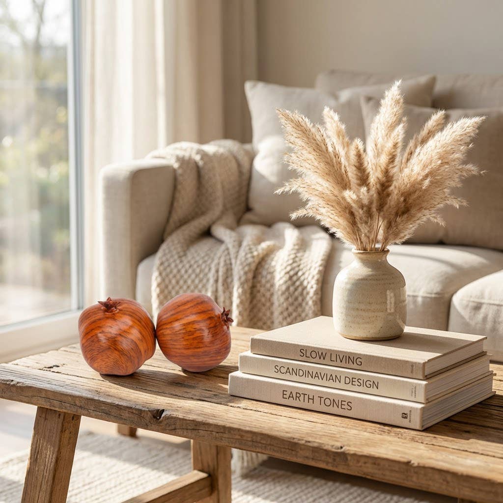 Faux Pomegranate Decorative Fruit