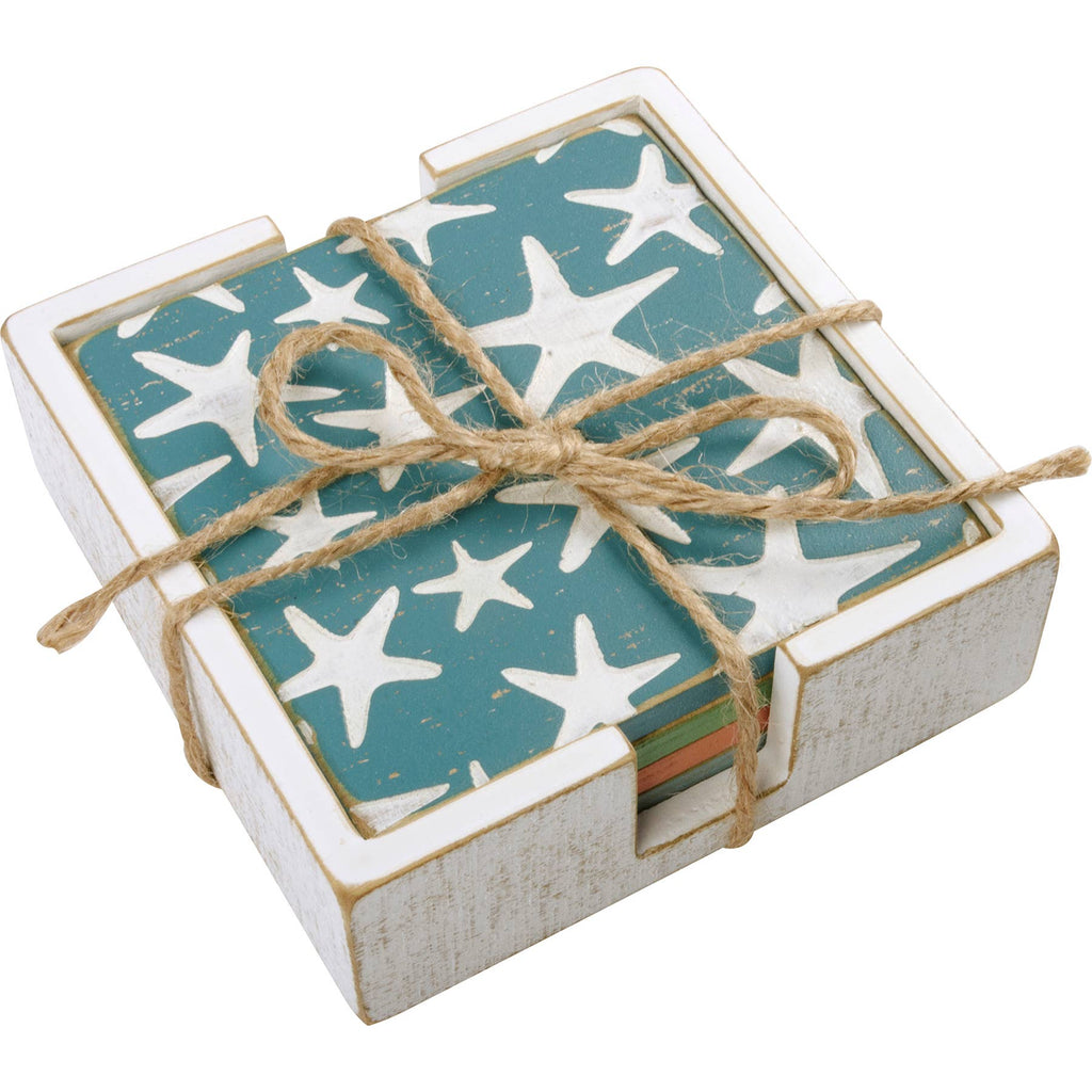 Block Print Beach Coaster Set