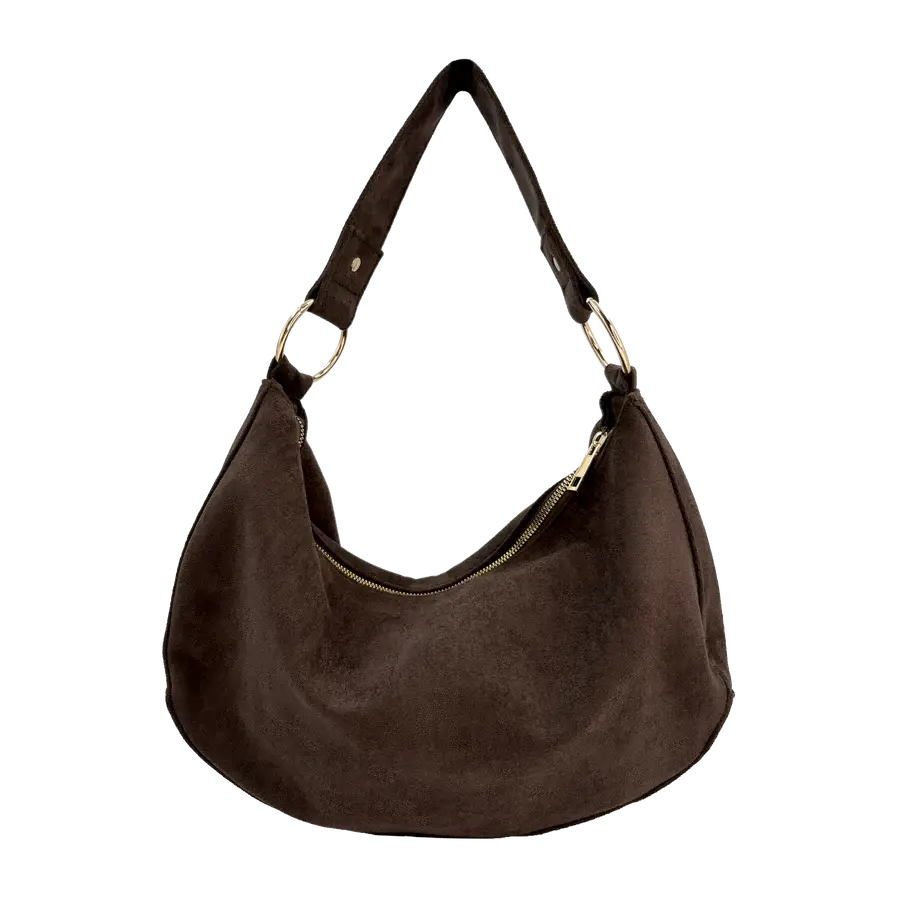 Faux Suede Shoulder Bag - Multiple Colors