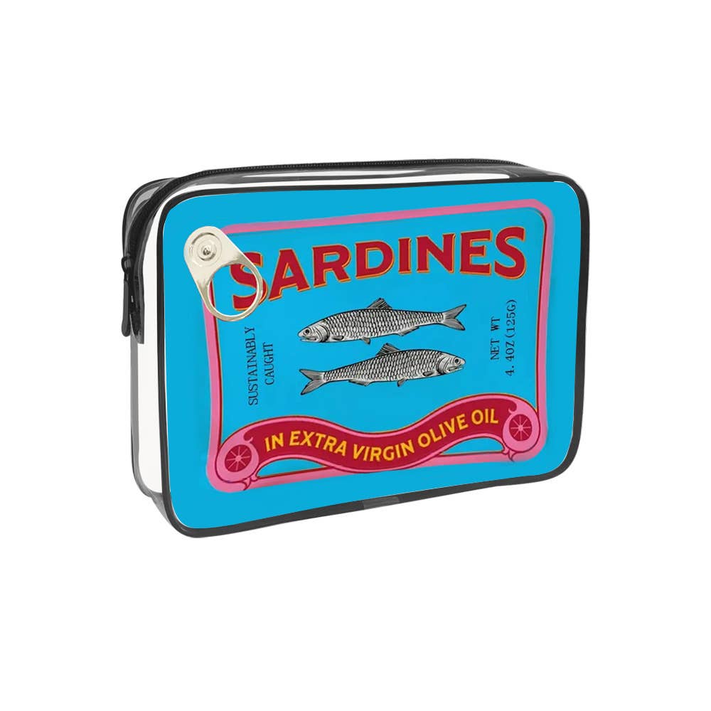 Sardine Can Print Clear PVC Cosmetic Bag