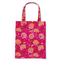 Orange Stamp Flower Simple Tote-Fuschia