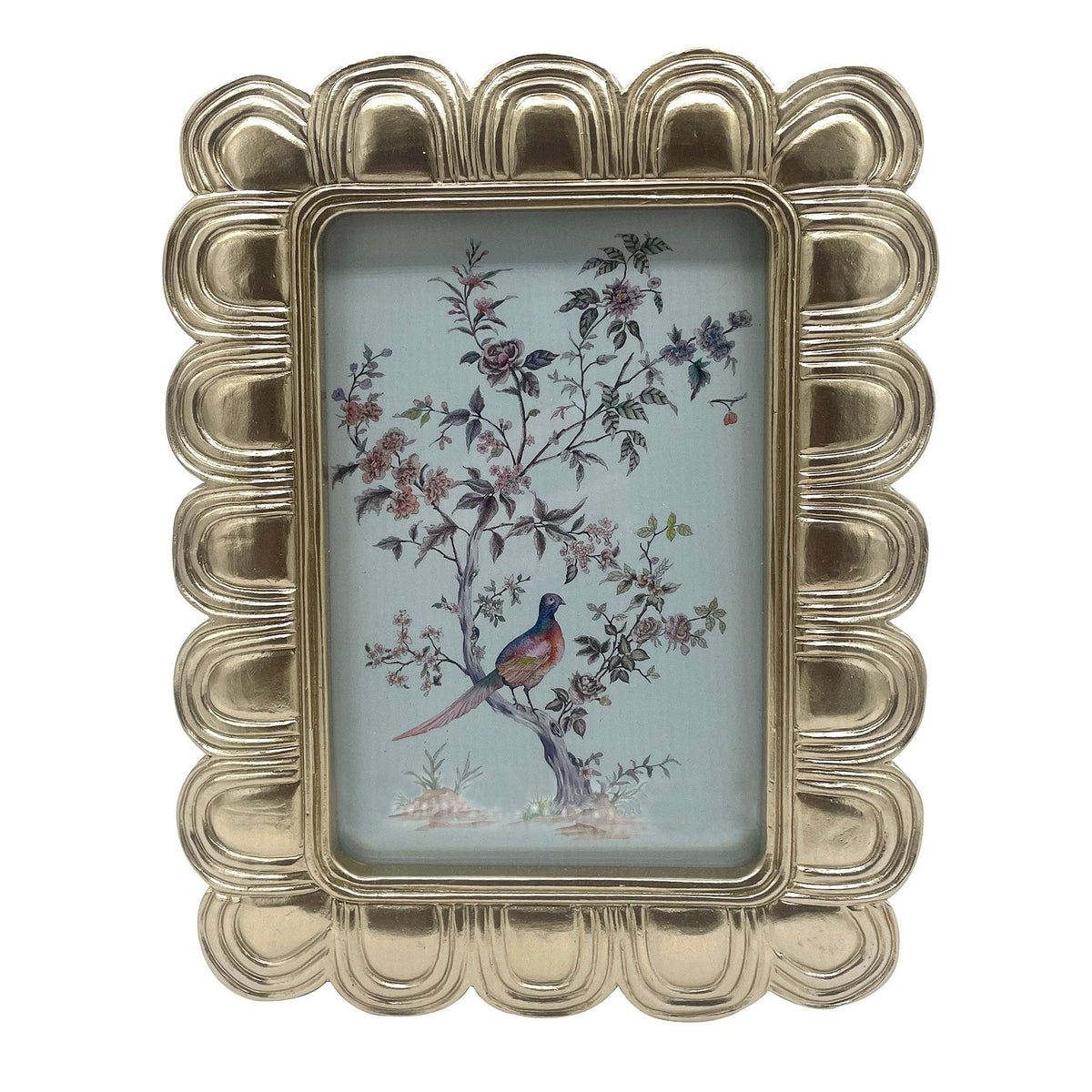 warm gold scalloped edge frame