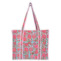 Pink Carnations Quilted Block-Printed Tote