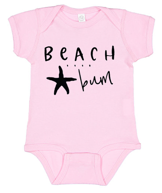 Beach Baby Cotton Bodysuit  - Beach Bum Graphic customizable