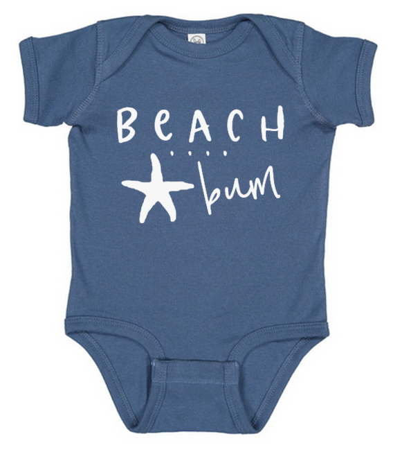 Beach Baby Cotton Bodysuit  - Beach Bum Graphic customizable