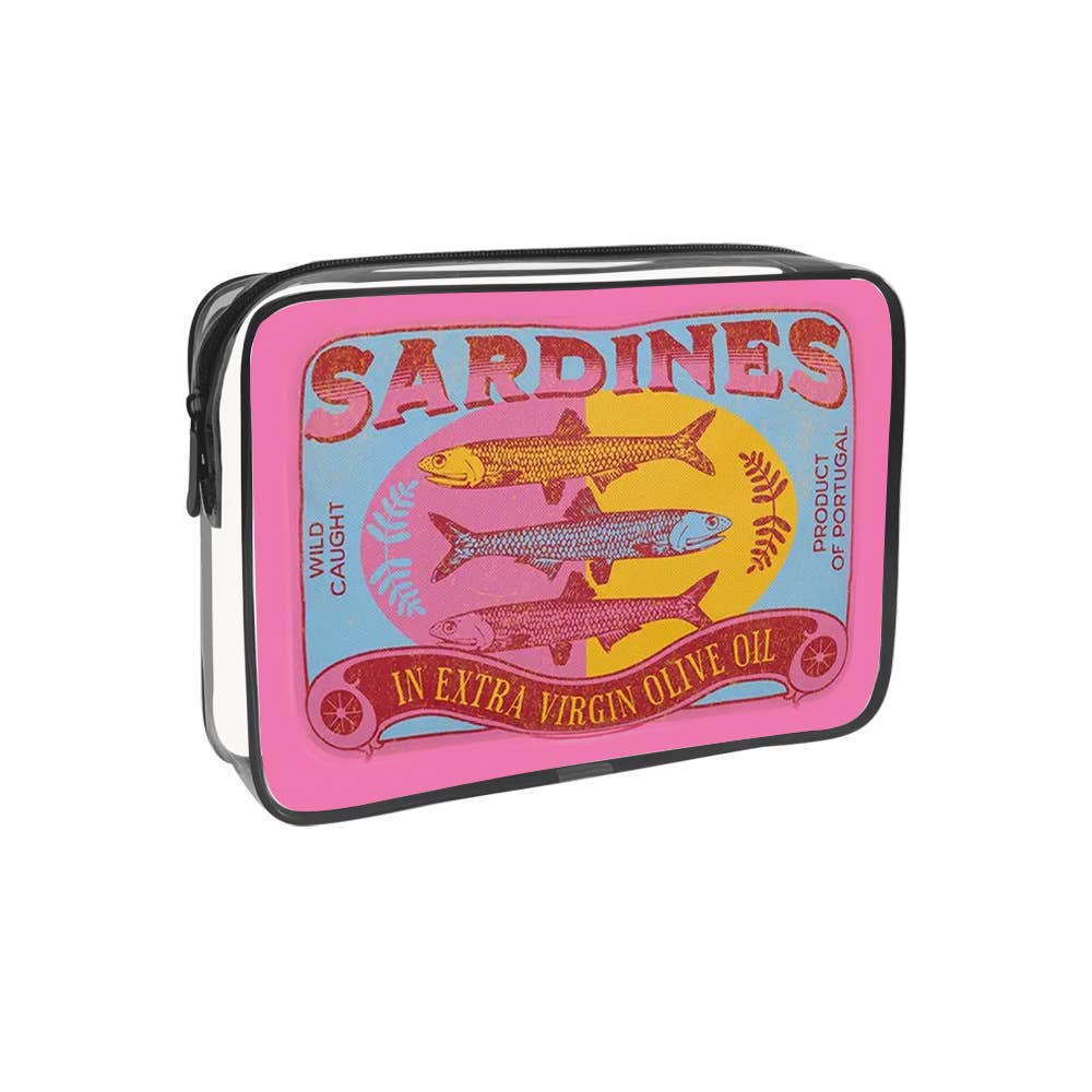 Sardine Can Print Clear PVC Cosmetic Bag