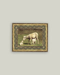 Ewe and Two Lambs Framed Antique Art