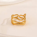18K STAINLESS STEEL TARNISH FREE ABSTRACT RING | 40R106