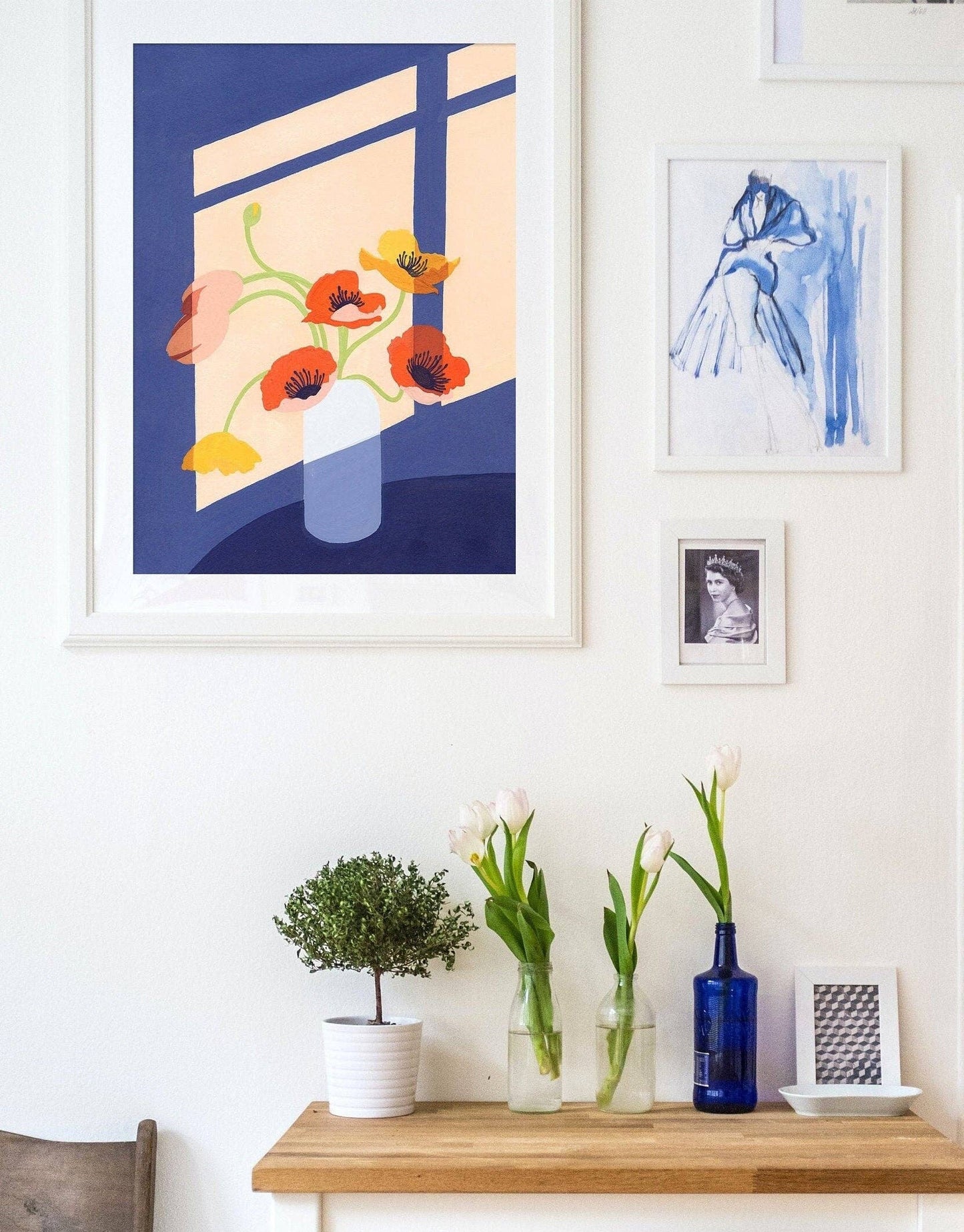 Poppies Art Print, Floral Wall Art, Colorful Floral Art