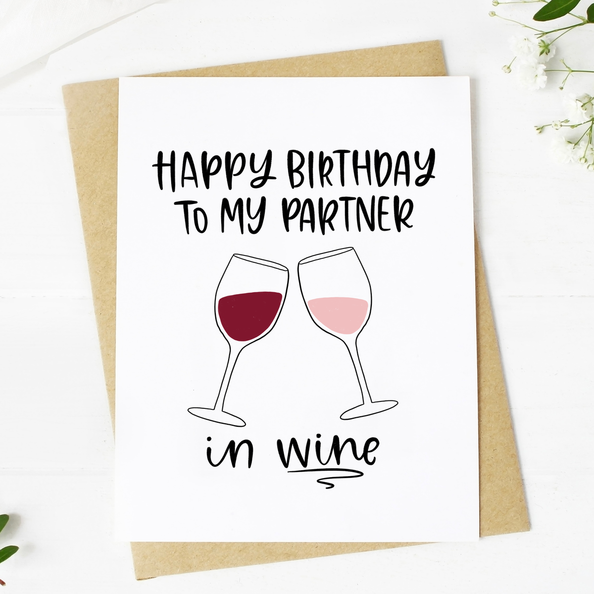 wine glasses on card
