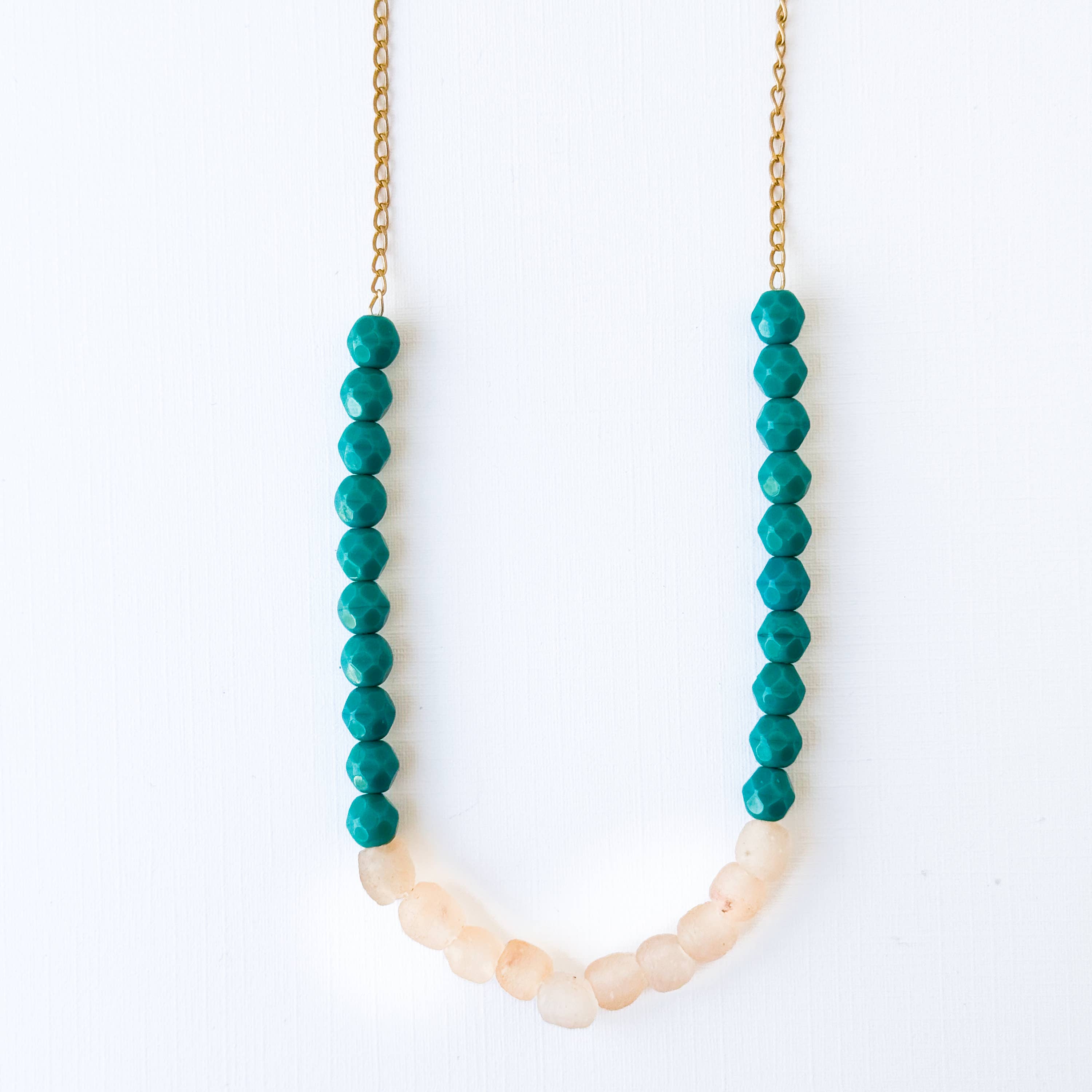 Recycled African Glass And Mixed Bead Necklace