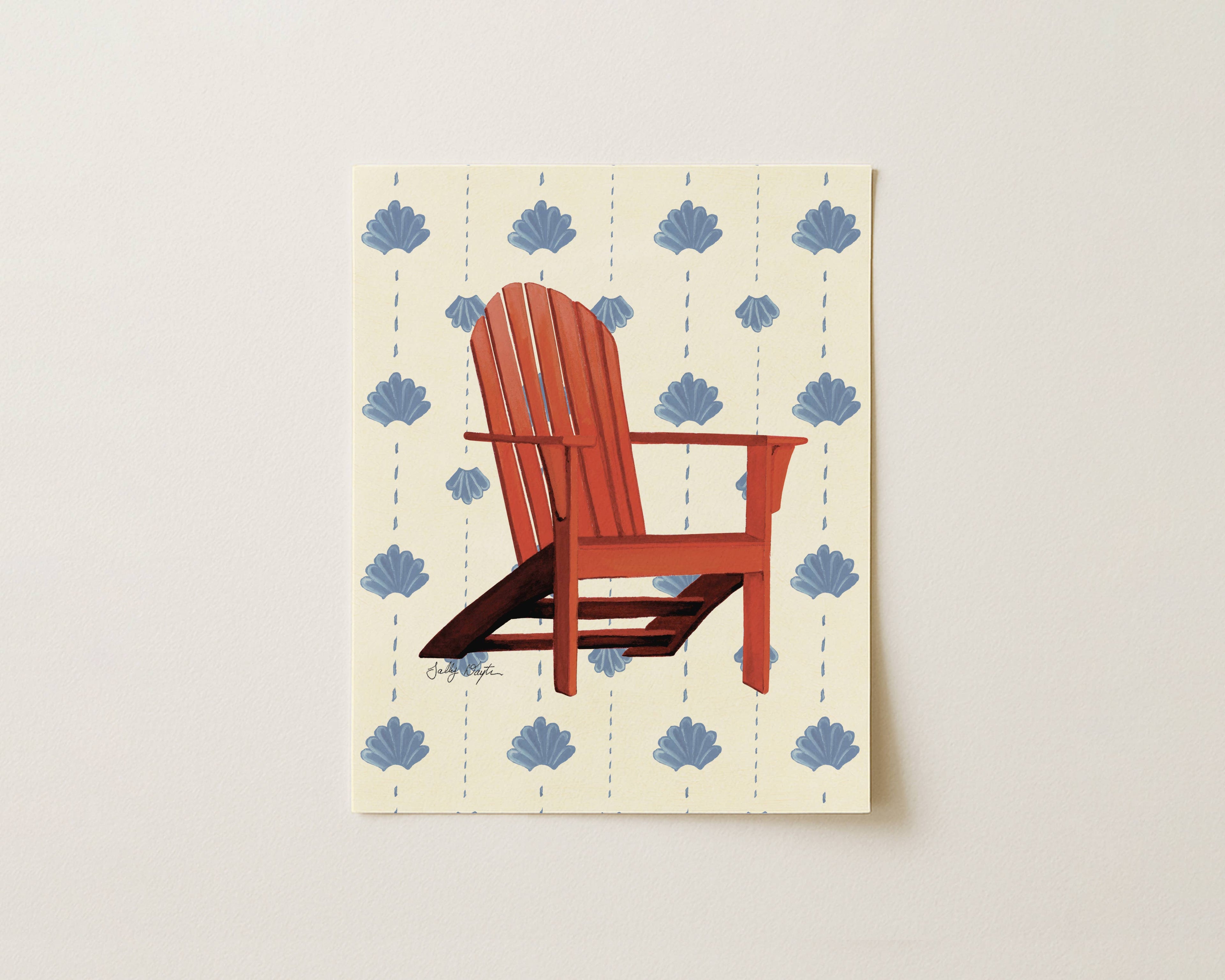 Coastal Adirondack Chair Art Print