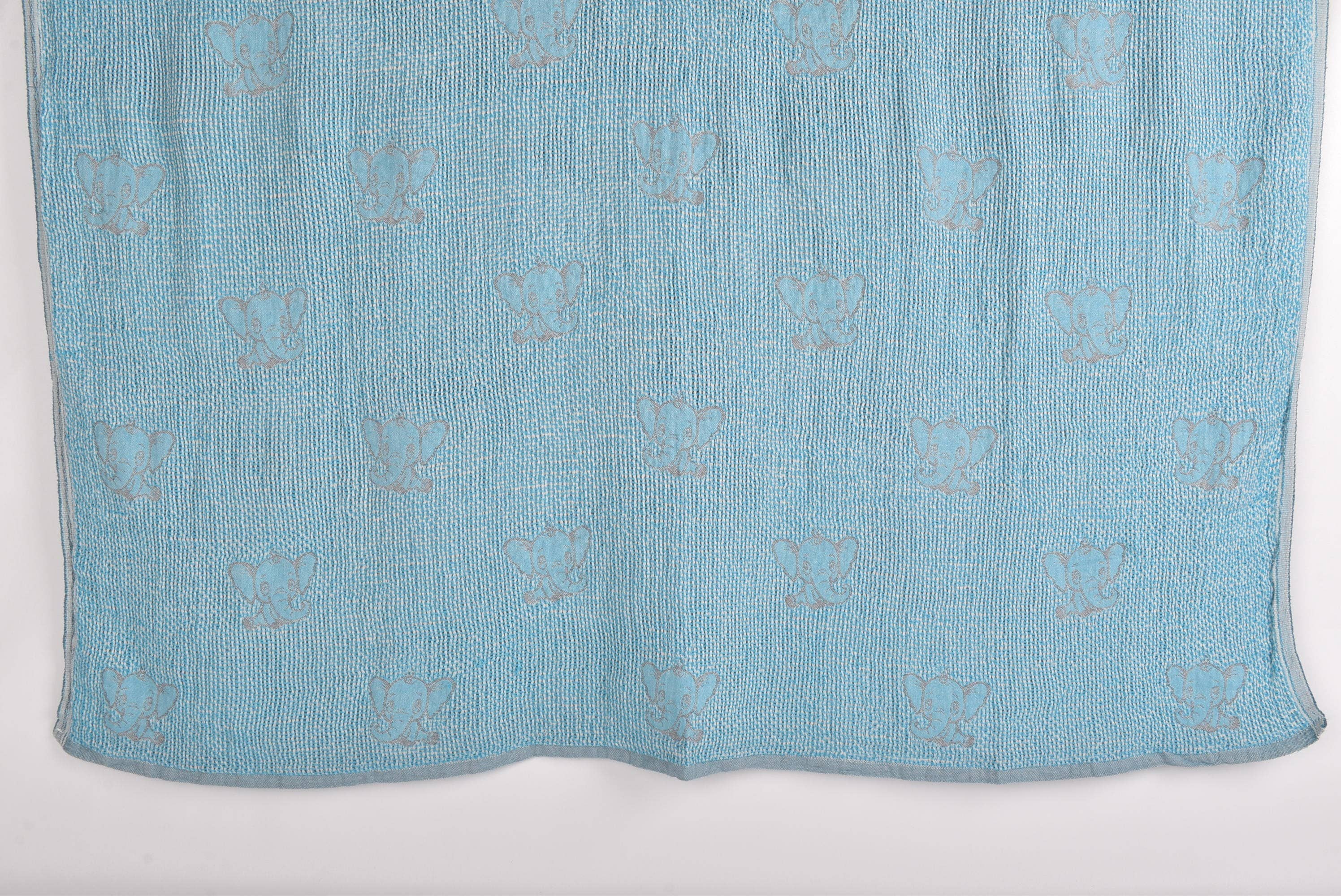 Organic Cotton Baby Blanket, Decorative Elephant Throw
