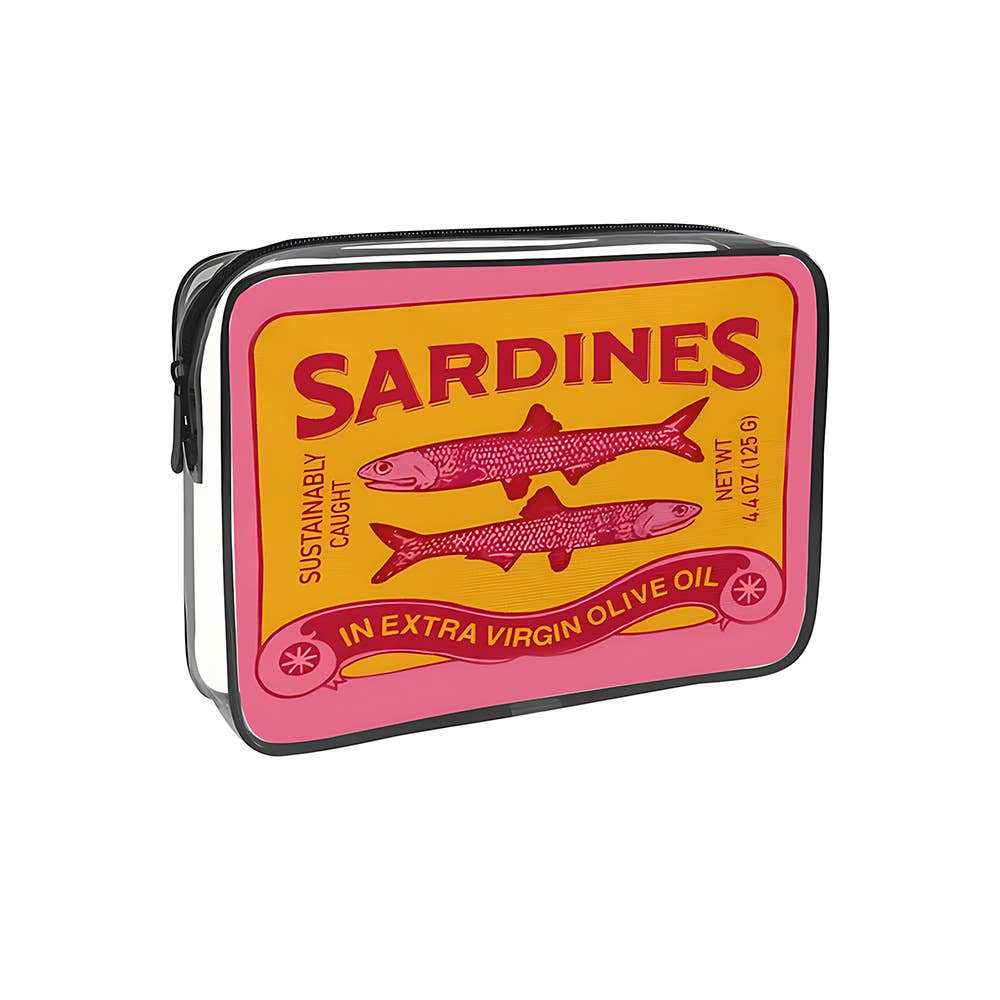 pvc pink and orange pouch w sardines 
