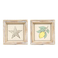 45181 - 5x5 rvs wood frame sign (STAR/LEMON)  Americana