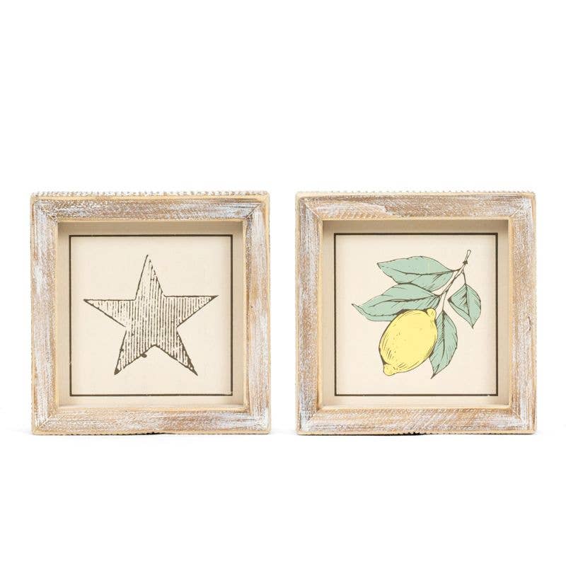 5x5 Wood Frame Sign (STAR/LEMON)