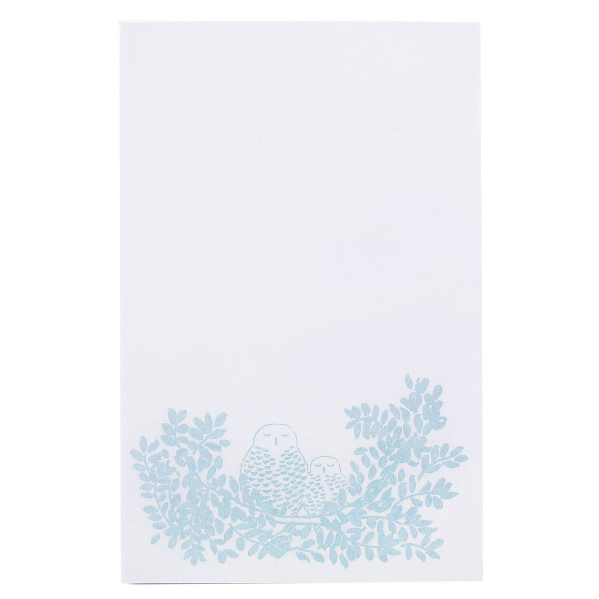 pad of paper with blue owls