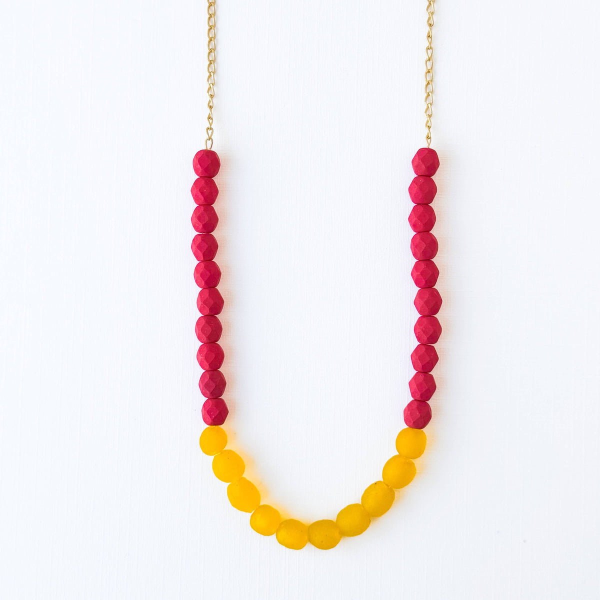 Recycled African Glass And Mixed Bead Necklace