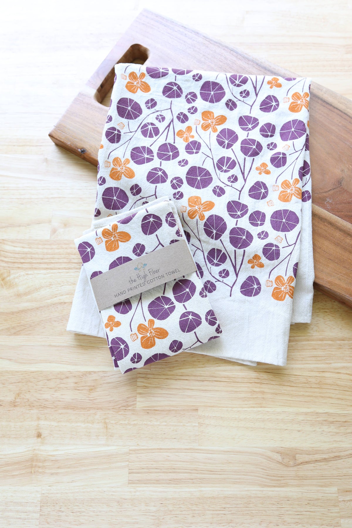 Autumn Floral Nasturtium Kitchen Towel
